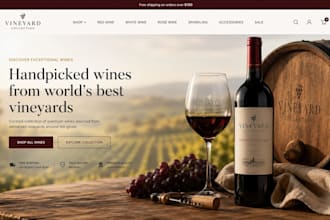 design wine shopify store liquor store beverages  liquor website wine website