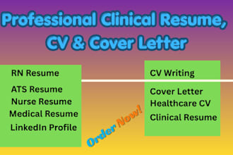 write your professional clinical resume cv and cover leter
