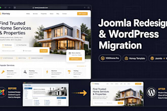 redesign your joomla website, migrate to wordpress or build with yootheme pro