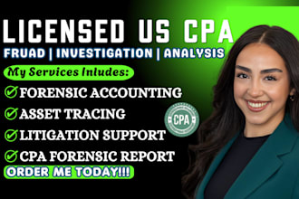 do forensic accounting, fraud investigation, financial analysis, asset tracing