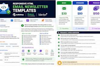 design responsive HTML email newsletter template mailchimp brevo klavio