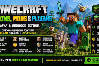 develop minecraft addons, mods and plugins for java, bedrock