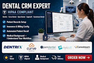 set up dentrix curve dental open dental eaglesoft carestream dental practice CRM
