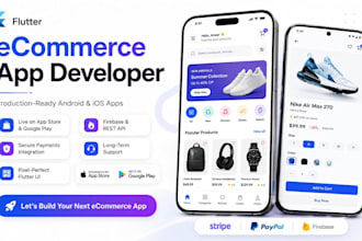 build a flutter ecommerce app for android and ios with payment gateway