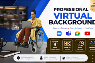 create a custom professional virtual background for zoom teams and youtube