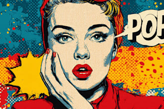 draw a unique retro pop art portrait from your photo