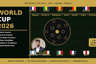 write world cup 2026 football content and match reports