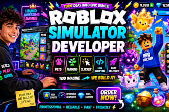 develop a custom roblox simulator game with lua scripting in roblox studio
