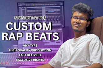 produce custom rap, hip hop beats with exclusive rights