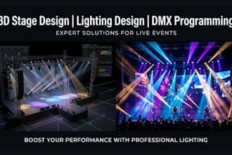 design stunning 3d event stage lighting and dmx programming for your event setup