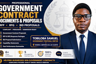 write rfp rfq rft bid proposals for US small business, government contract