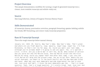clean ai transcripts and format srt subtitles