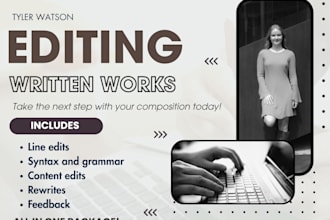 edit academic, professional, or creative written  works