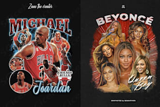 create custom vintage bootleg rap tee and streetwear design