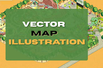 isometric map illustration, map design, fantasy map, and custom game map