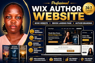 design professional wix author website, book website, and ebook landing page