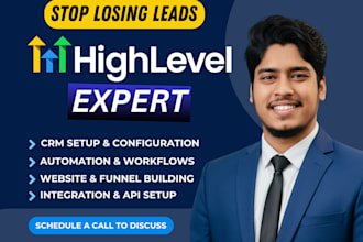 setup gohighlevel CRM, workflows, funnels and integrations