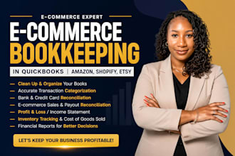 handle ecommerce bookkeeping in quickbooks for amazon, shopify, etsy