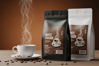 custom coffee packaging, bag, label and pouch design