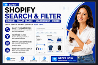 setup shopify search and filter xcloud smart product searchanise finder boost ai