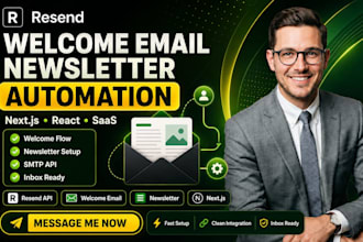 build resend welcome email newsletter automation nextjs react saas