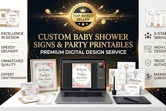 create custom baby shower signs and party printables