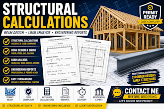 provide structural calculations, beam design and engineering reports