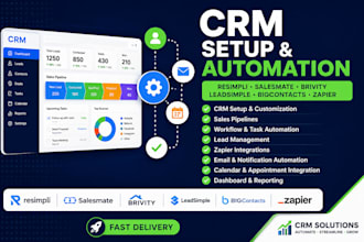 setup resimpli crm salesmate automation brivity leadsimple pipedrive bigcontact