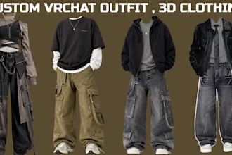 design vrchat outfit 3d clothing props vr weapon accessories for vr avatar