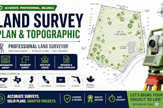 design land survey plan topographic in nc tx nj ca wy fl ontario, land surveyor
