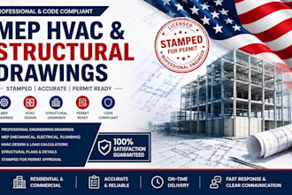 create stamped mep hvac and structural drawings for new york, nevada, florida