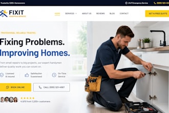 design handyman website plumbling website handyman landing page hvac website