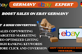 do german ebay shop setup, SEO product listing and ebay marketing
