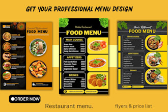 design digital menu, restaurant menu design animated menu or digital menu board