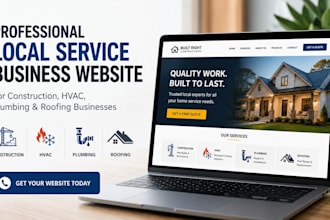 design a local business website for construction, hvac, plumbing and roofing
