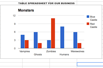 create table excel spreadsheet
