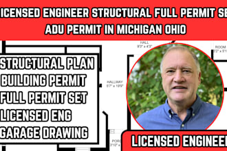 licensed engineer structural full permit set adu permit in michigan ohio