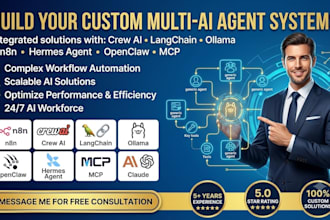 build multi ai agent with crew ai langchain openclaw hermes agent ollama n8n mcp