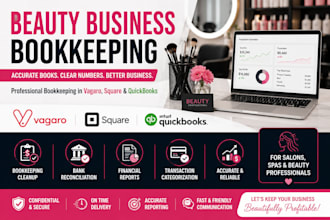 do beauty business bookkeeping in vagaro, square and quickbooks