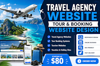 design a professional travel agency tourism tour booking website