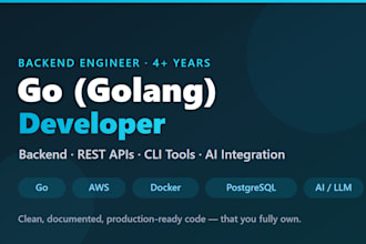 develop backend, rest API, cli and ai features in go