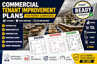design commercial tenant improvement plans for permit submission