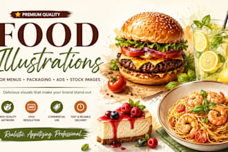 professional food illustrations for commercial use