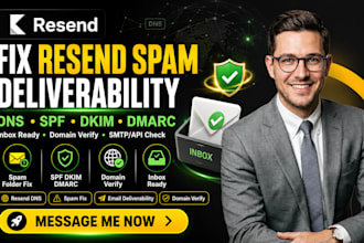 fix resend spam folder dns spf dkim dmarc domain deliverability