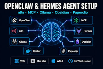 do openclaw setup hermes ai agent n8n obsidian memory ollama mcp multi agent vps