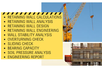 prepare retaining wall calculations and analysis
