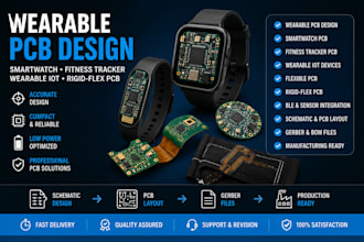 design wearable pcb smartwatch fitness band tracker cloth iot pcb rigid flex pcb