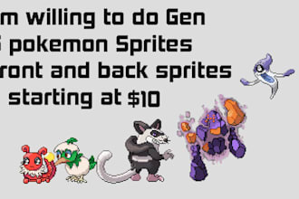 create gen 5 style pokemon sprites for fangames