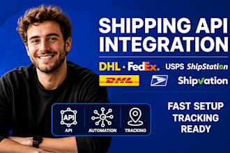 integrate dhl, fedex, usps, shipstation shipping and tracking API with shopify