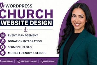 wordpress church website design event management donation and sermon upload